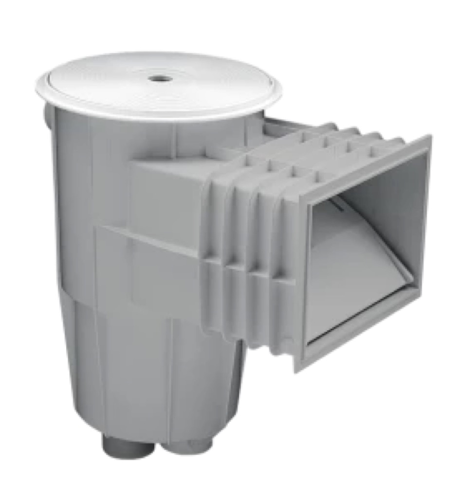 [00249CL129] SKIMMER 15 L PISC. HORM. CON BOCA STANDARD TAPA CIRCULAR GRIS CLARO