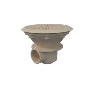 [00271CL090] SUMIDERO PISC. PREF. ABS REDONDO Ø210 SAL. 2'' REJILLA ABS COLOR BEIGE