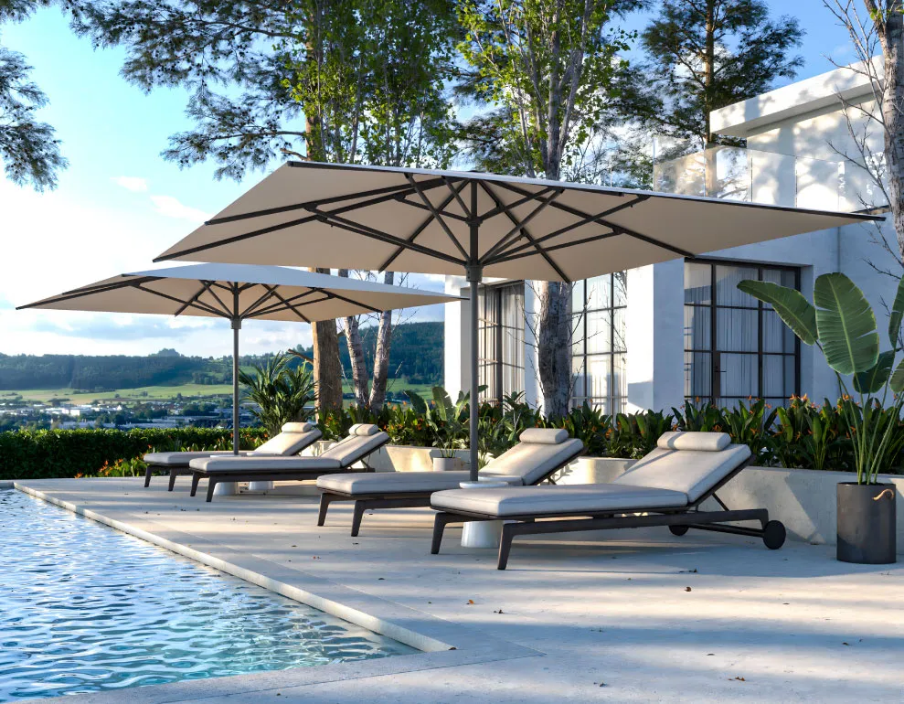 Parasol Sintra 4x4m (Blanco, Beige)
